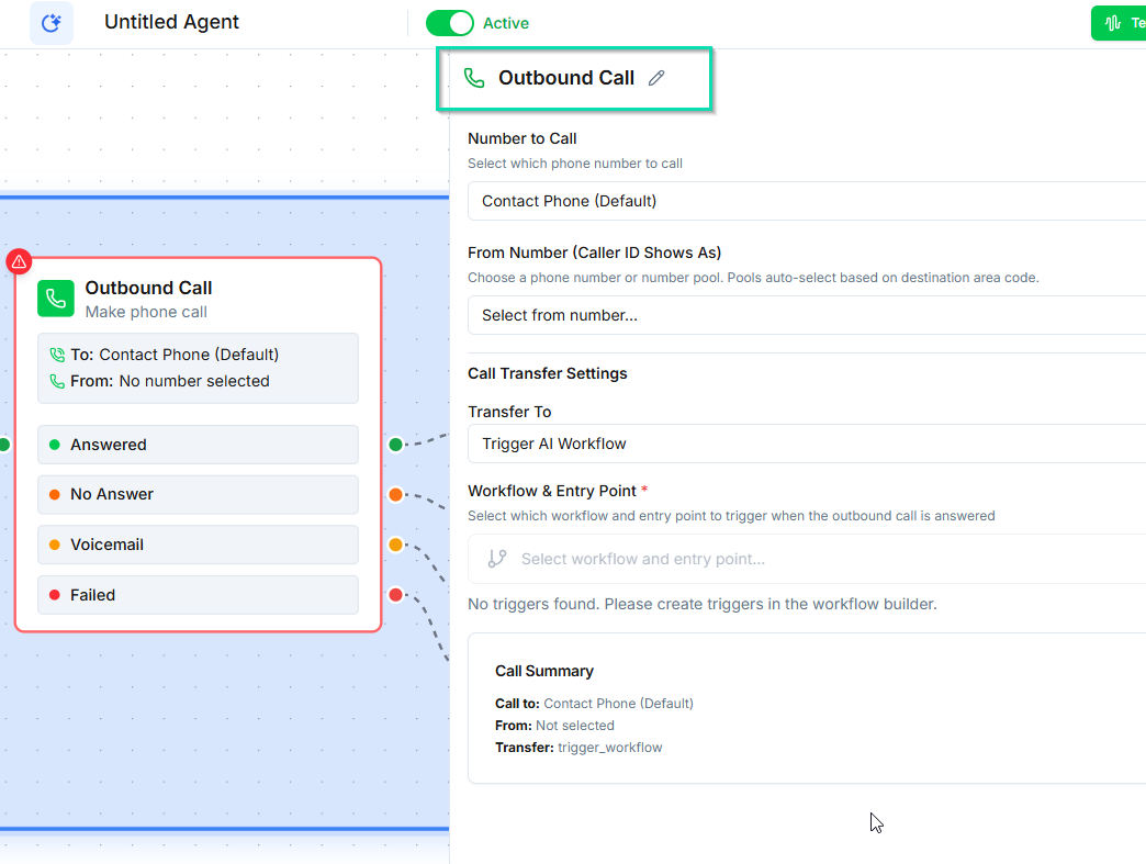 Outbound Call Node